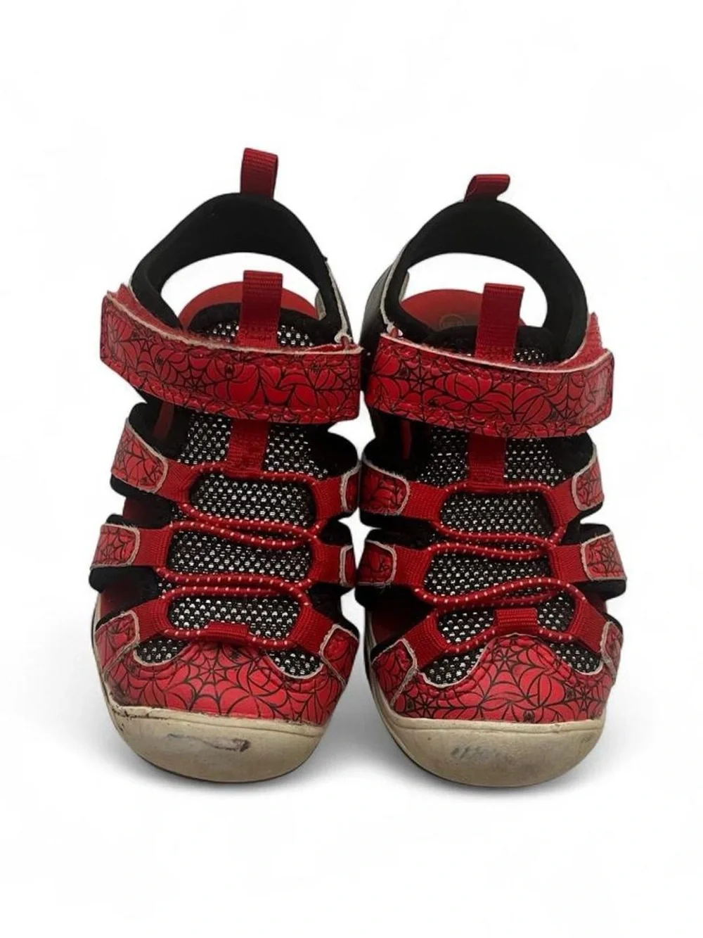 9C Toddler Boy Marvel Spiderman Closed Toe Light Up Sandals Velcro Strap